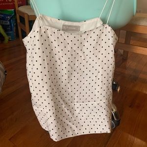 NWT Everlane tank white black polka dot women’s 4